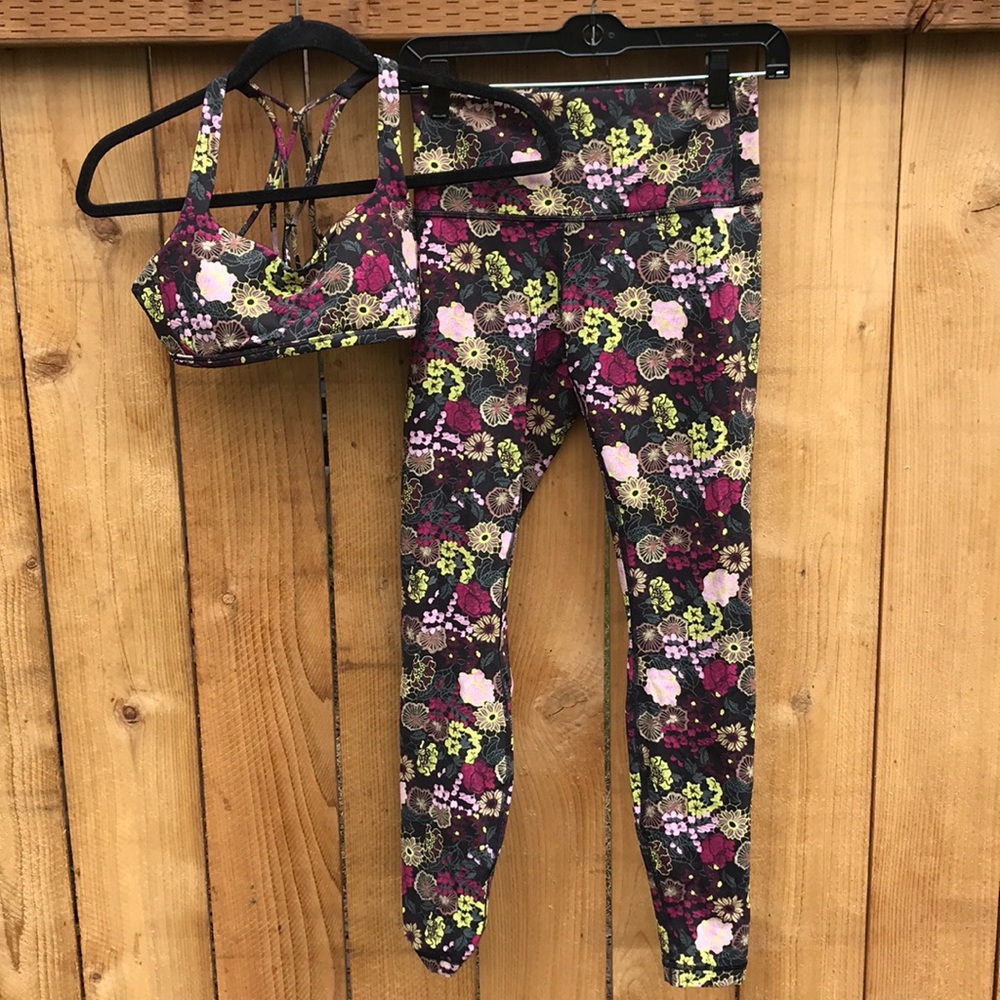 Lulu Lemon leggings and matching sports bra